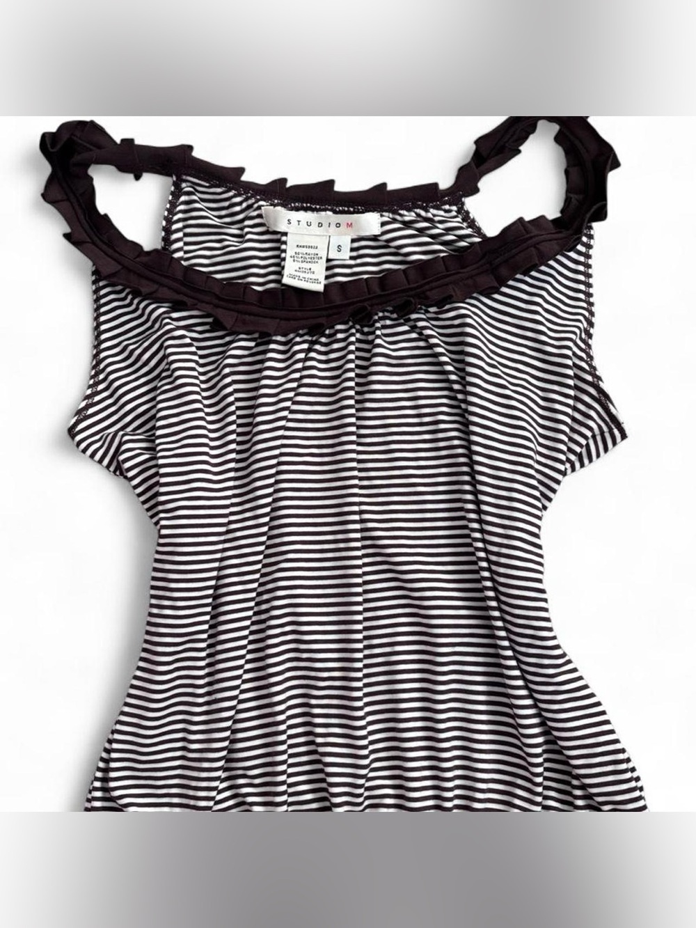 Vintage Y2K Studio M Brown & White
Striped Tank Top